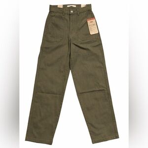 Levi’s Utility Pants Olive Green Slim Ankle Mid Rise 25x27 NWT Workwear